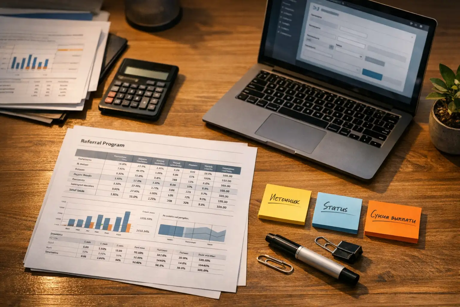 Таблица выплат и CRM-форма для реферальной программы бизнеса